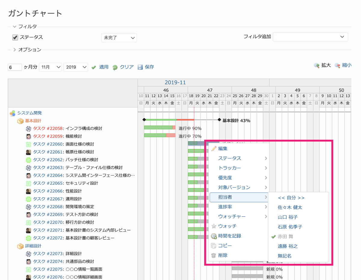 はじめてのredmine使いこなし術 16 ガントチャート画面でチケットを更新する Redmine Jp Blog