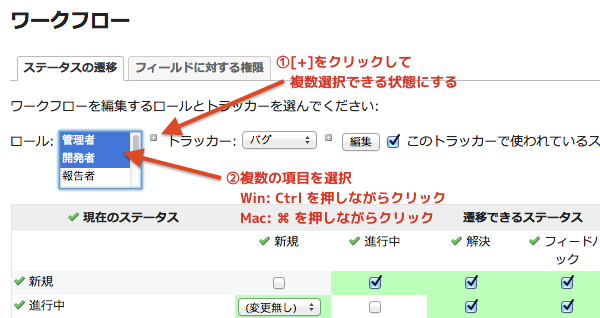 Redmine 2 6新機能紹介 ワークフローの一括編集 Redmine Jp Blog